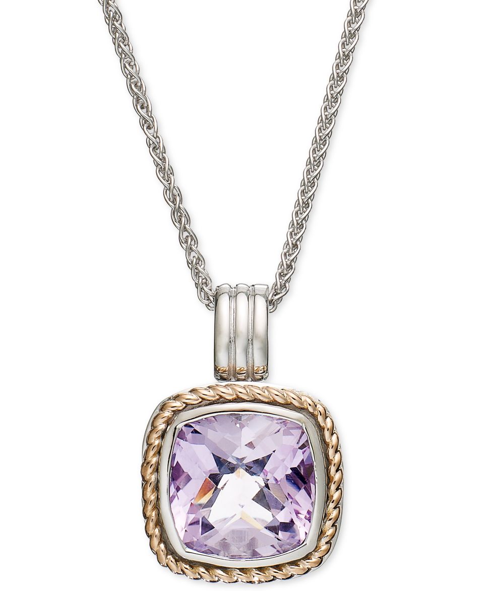 14k Rose Gold Necklace, Pink Amethyst Cushion Pendant (4 3/4 ct. t.w.)   Necklaces   Jewelry & Watches