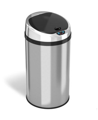 Круглое сенсорное кухонное мусорное ведро из нержавеющей стали емкостью 30 литров/8 галлонов с фильтром для поглощения запаха AbsorbX
