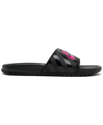 women's benassi jdi swoosh slide sandals from finish line