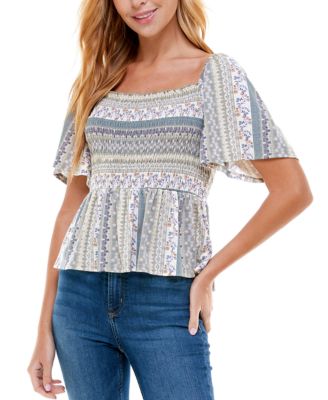 smocked babydoll top