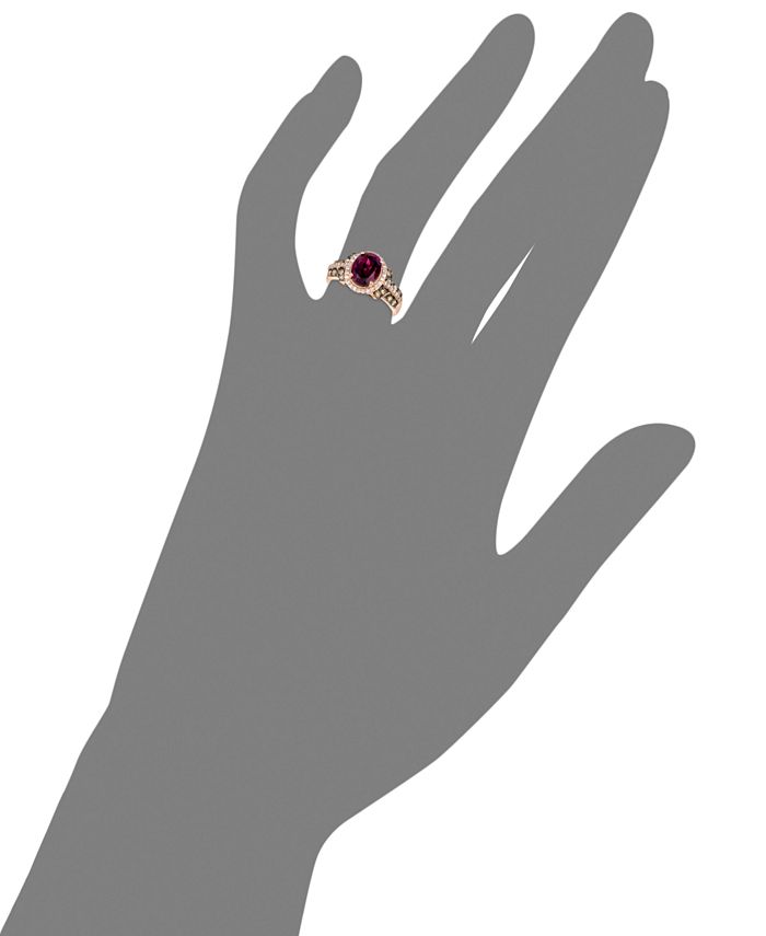 Le Vian Raspberry Rhodolite® Garnet, Chocolate and White Diamond Oval ...