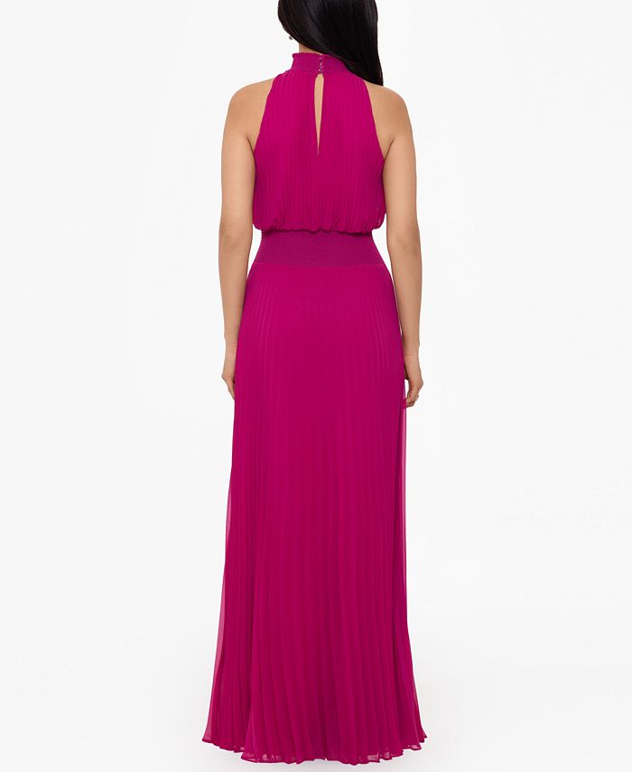 xscape chiffon gown charcoal gray