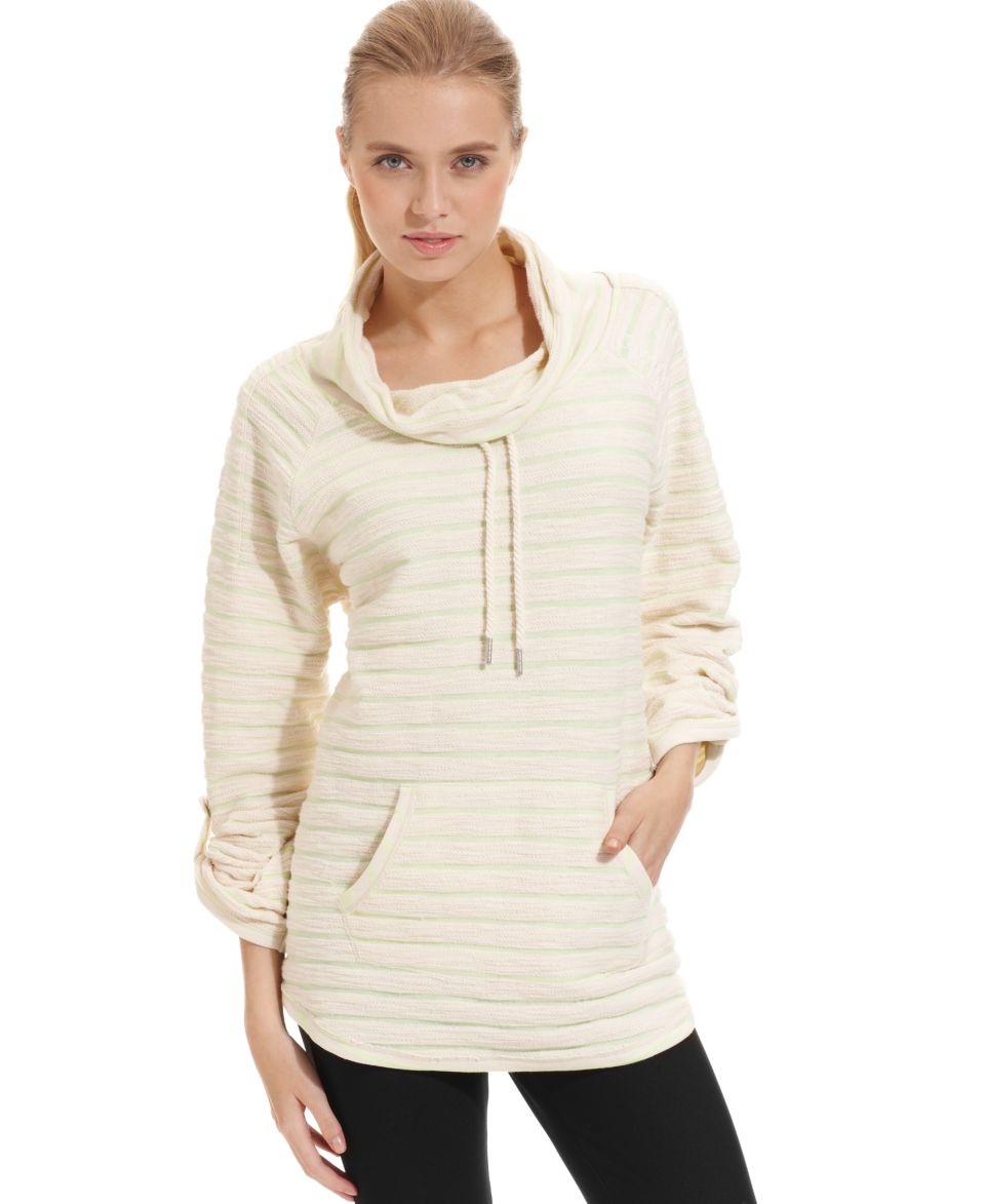 Calvin Klein Performance Striped Cowl Neck Top