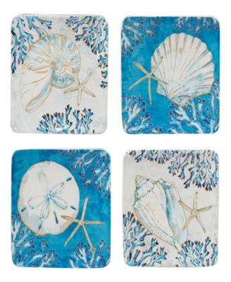 Набор из 4 тарелок для канапе Playa Shells