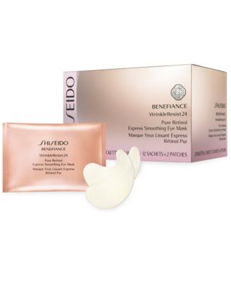 Shiseido Benefiance WrinkleResist24 Экспресс-разглаживающая маска для глаз с чистым ретинолом - 12 упаковок белого цвета