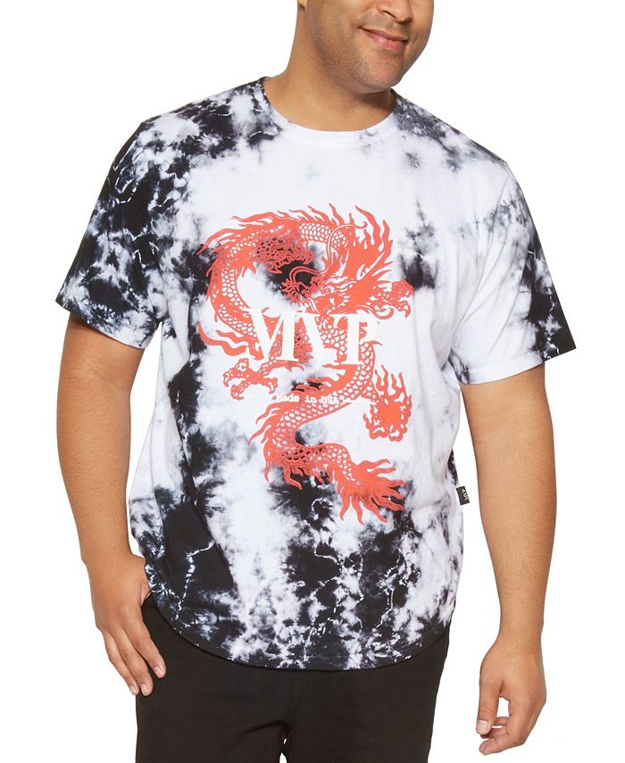 Mvp Collections By Mo Vaughn Productions Men S Big Tall Tie Dye Dragon Print Hi Lo Tee Reviews T Shirts Men Macy S
