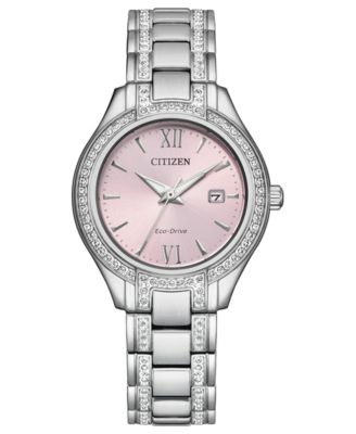 Женские часы-браслет Citizen Eco-Drive Silhouette Crystal из нержавеющей стали с кристаллами, 30 мм