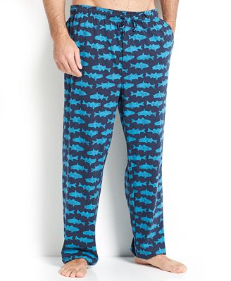 Nautica Men's Fish Print Knit Pajama Pants - Pajamas, Robes & Slippers ...