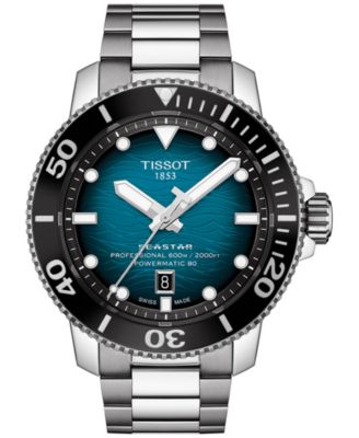 Мужские швейцарские автоматические часы Seastar Tissot с браслетом из нержавеющей стали 46 мм