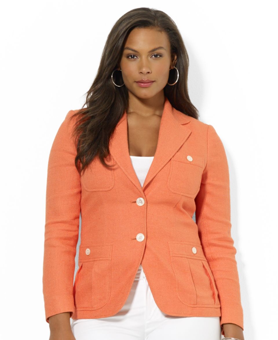 Lauren Ralph Lauren Plus Size Three Button Jacket   Jackets & Blazers   Plus Sizes