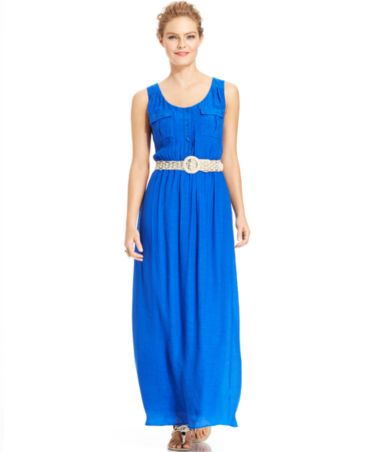 AGB Sleeveless Belted Maxi Dress - Dresses - Women - Macy's