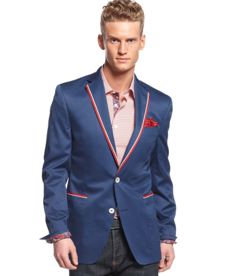 Tallia Orange Big and Tall Jacket, Quilted Corduroy Trim Blazer   Blazers & Sport Coats   Men