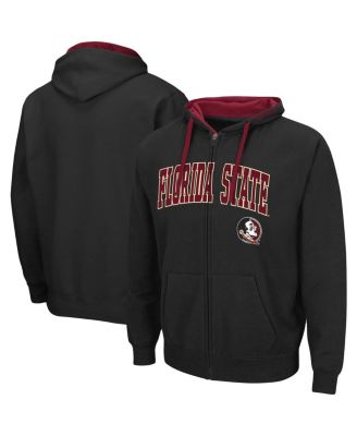 Мужская толстовка Colosseum Black Florida State Seminoles Big and Tall с капюшоном на молнии черного цвета