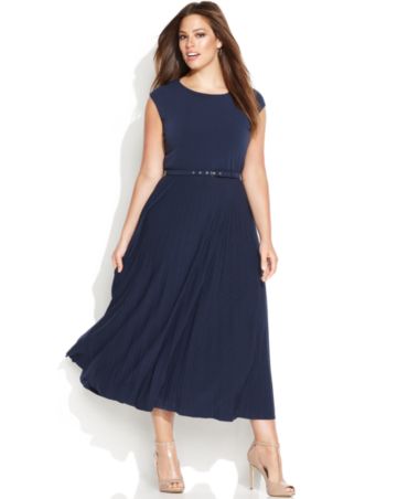 Alfani Plus Size Belted Midi Dress - Dresses - Plus Sizes - Macy's