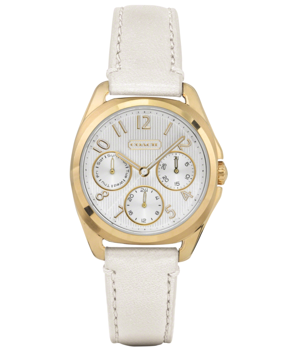 COACH WOMENS CHRONOGRAPH TEAGAN MINI WHITE LEATHER STRAP WATCH 30MM 14501909   Watches   Jewelry & Watches