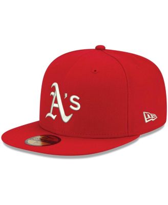 Мужская кепка New Era Red с логотипом Oakland Athletics, белая, 59-дюймовая, красная