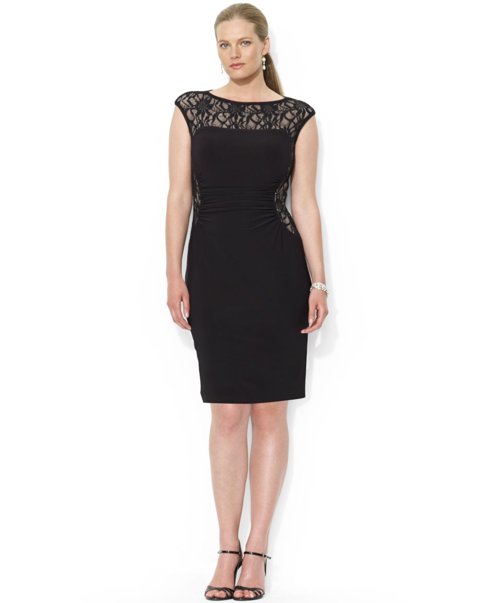 Lauren Ralph Lauren Plus Size Three Quarter Sleeve Colorblocked Dress   Dresses   Plus Sizes