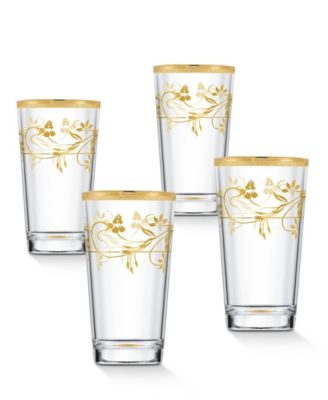 Lorren Home Trends Комплект из 4 предметов Rosalia Flower High Ball с цветочным узором