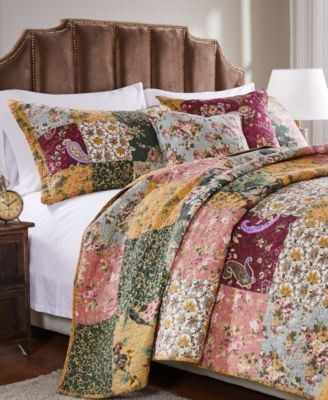 Лоскутное одеяло Greenland Home Fashions Antique Chic из 100% хлопка в стиле пэчворк, 3 предмета, полноразмерное/королевское
