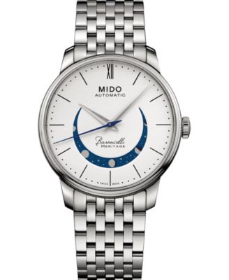 Мужские швейцарские автоматические часы Mido Baroncelli Smiling Moon с браслетом из нержавеющей стали 39 мм
