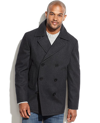 Nautica Wool-Blend Pea Coat - Coats & Jackets - Men - Macy's