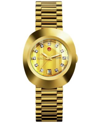 Rado Унисекс Швейцарские оригинальные часы DiaStar с золотым браслетом из нержавеющей стали 27 мм