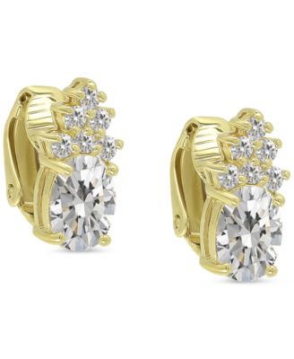 Серьги-гвоздики Giani Bernini с фианитами и клипсами из чистого серебра с позолотой 18 карат, созданные для Macy's gold