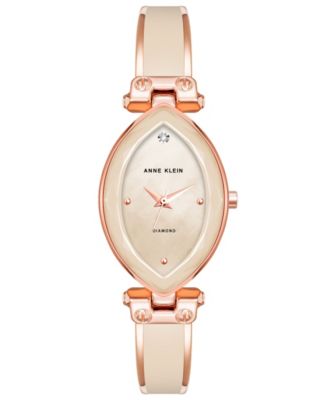 Женские кварцевые часы Anne Klein с тремя стрелками из сплава розового золота и красной эмалью на браслете, 24 мм