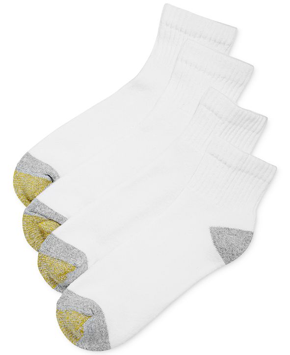 Gold Toe Men's Socks, Athletic Cushioned Quarter 4 Pack, Created for