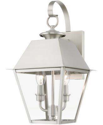 Уличный настенный фонарь среднего размера Livex Wentworth 2 Light