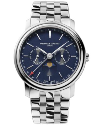 Мужские швейцарские классические деловые часы Frederique Constant с браслетом из нержавеющей стали 40 мм