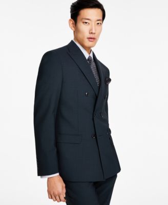 Мужской приталенный изумрудно-зеленый однотонный двубортный костюм Bar III с отдельным пиджаком созданный для Macys 18690₽