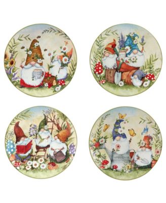 Сертифицированный международный набор садовых гномов из 4 обеденных тарелок 11