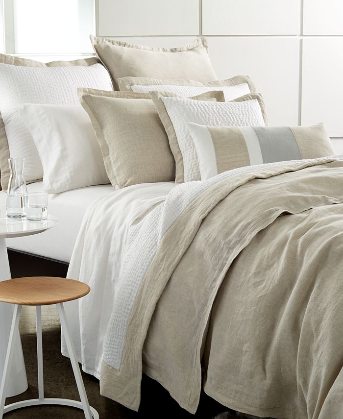 Hotel Collection Linen Natural Quilted Queen Coverlet & Reviews