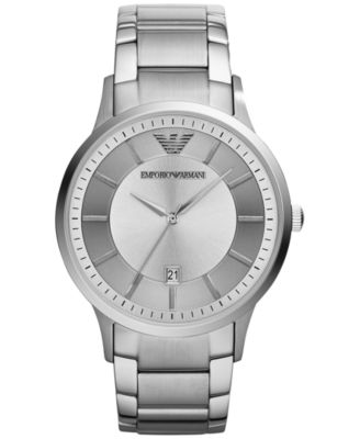 armani silver watch mens