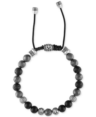 Мужской браслет-боло с морской звездой Bulova, украшенный бисером, из нержавеющей стали