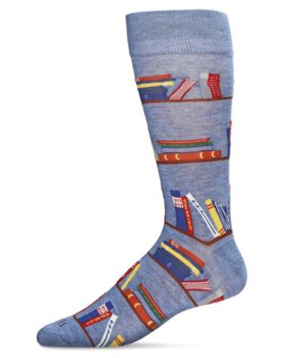 Мужская книжная полка MeMoi Bibliophile из вискозного волокна от Bamboo Novelty Crew Socks 1690₽