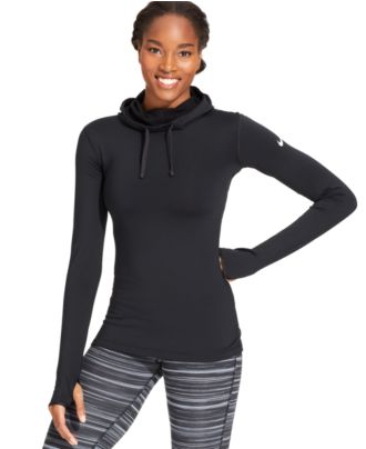 Nike Pro Hyperwarm Funnel-Neck Hoodie - Jackets & Blazers - Women - Macy's