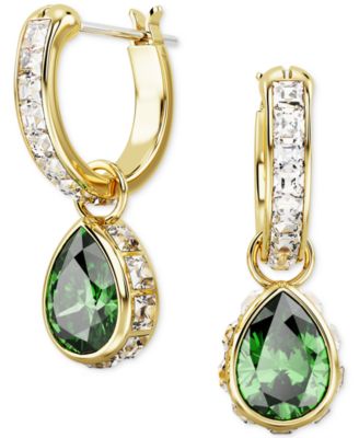 Очаровательные серьги-кольца из смешанных кристаллов Swarovski золотистого цвета