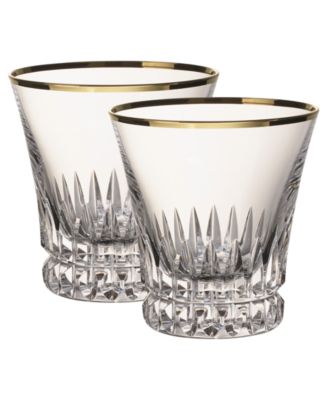 Старинные очки Villeroy & Boch Grand Royal золотистого цвета, пара из 2-х предметов