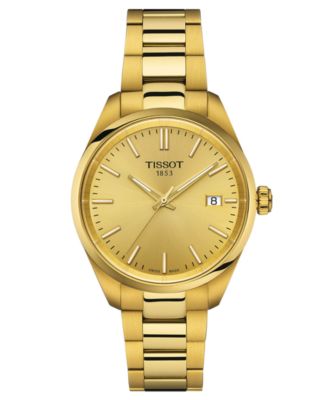 Tissot Унисекс Швейцарские PR 100 Золотые PVD Часы-браслет 34 мм