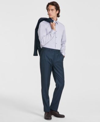 Мужской приталенный костюм-стрейч из смесовой шерсти Calvin Klein разделяющий 40090₽