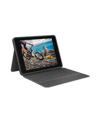 Защитный чехол-клавиатура Logitech Rugged Folio для iPad 7-го и 8-го поколения серого цвета