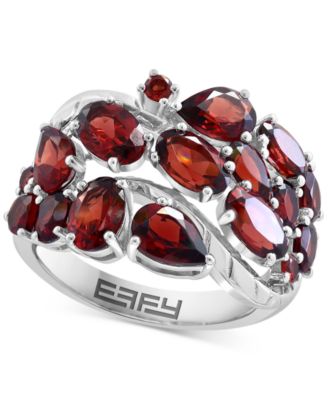 Кольцо с гранатом смешанной огранки EFFY® (5-1/2 карата) из чистого серебра (также с аметистом) красного цвета