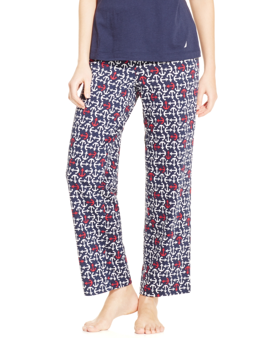 Nautica All Over Anchor Knit Pajama Pants   Bras, Panties & Shapewear