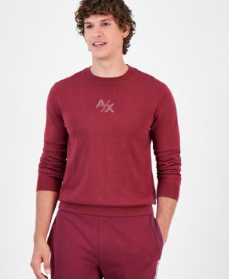 Мужской свитер с круглым вырезом и логотипом AX Armani Exchange с длинным рукавом созданный для Macys 24090₽