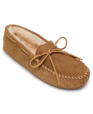 Мужские тапочки на мягкой подошве из замши и овчины Minnetonka