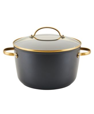 Кованая индукционная керамическая кастрюля с антипригарным покрытием Farberware с крышкой, 6 литров