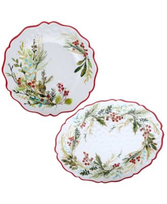 Сертифицированный Международный набор для рождественских посиделок из 2 меламиновых тарелок
