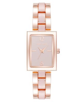 Женские кварцевые часы Anne Klein Modern прямоугольной формы с эмалью и розовым золотом из легированного металла, 21,5 мм
